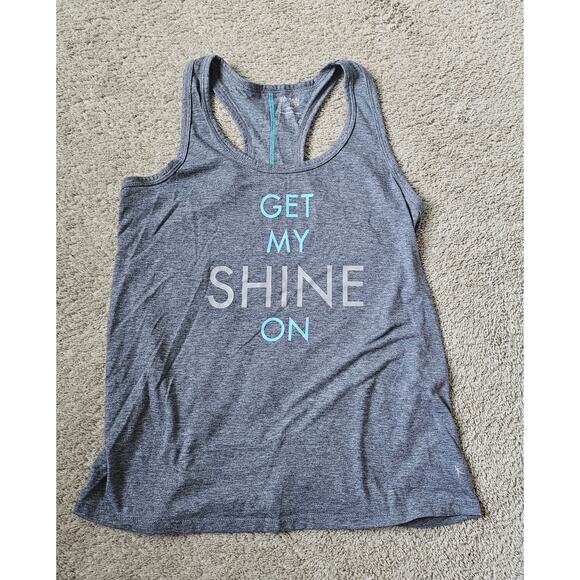 Danskin Now Women's Racer Back Athletic Tank ''get my shine on'' Gray M (8-10) - Picture 1 of 7